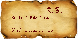 Kreisel Bálint névjegykártya